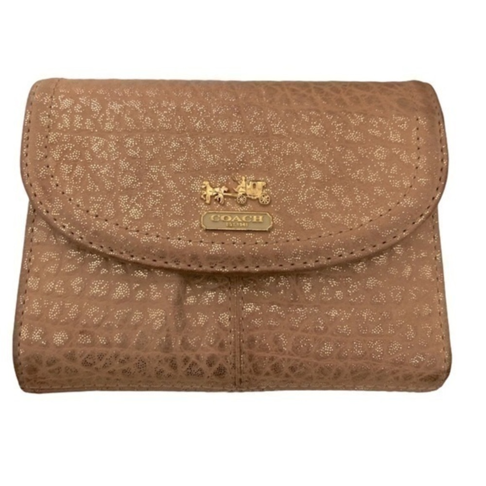 Coach Madison Gold Metallic Leather Maggie Wallet - Gem
